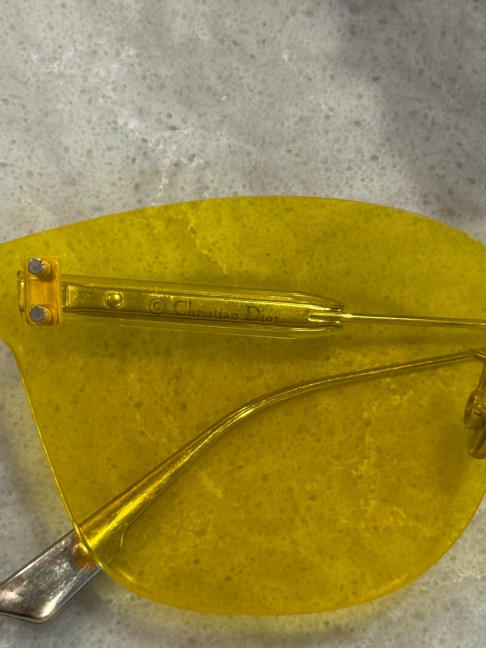 Dior Yellow Rimless Cat-Eye Sunglasses - Picture 3 of 5